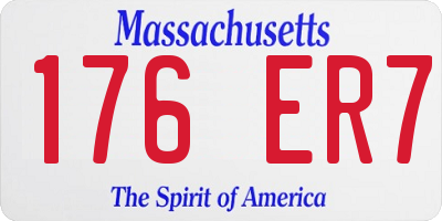 MA license plate 176ER7