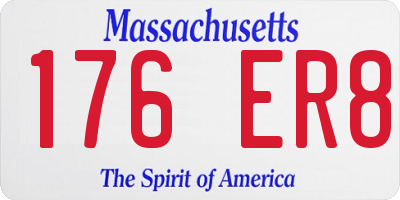 MA license plate 176ER8