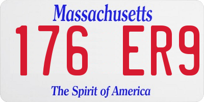 MA license plate 176ER9