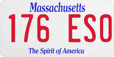 MA license plate 176ES0