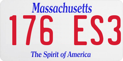 MA license plate 176ES3