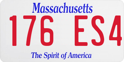 MA license plate 176ES4