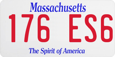 MA license plate 176ES6