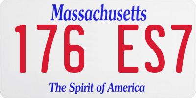 MA license plate 176ES7