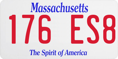 MA license plate 176ES8
