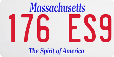 MA license plate 176ES9