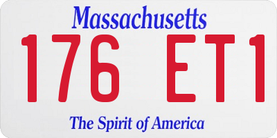 MA license plate 176ET1