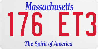 MA license plate 176ET3