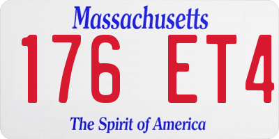 MA license plate 176ET4