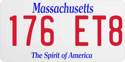 MA license plate 176ET8