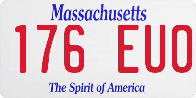 MA license plate 176EU0
