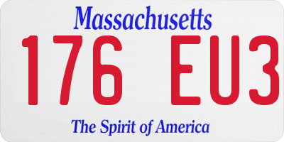 MA license plate 176EU3