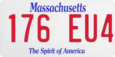MA license plate 176EU4
