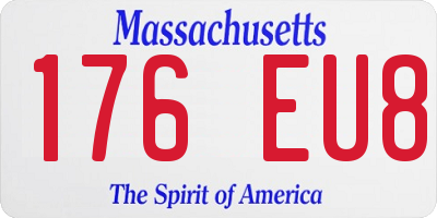 MA license plate 176EU8