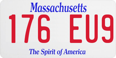 MA license plate 176EU9