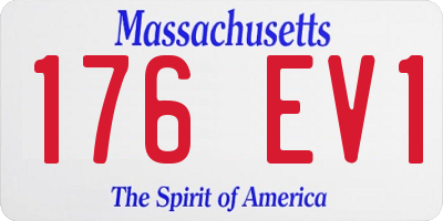 MA license plate 176EV1