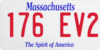 MA license plate 176EV2