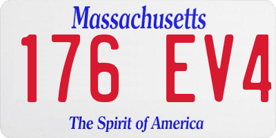 MA license plate 176EV4