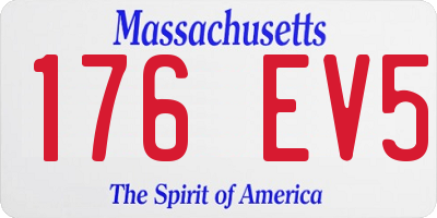 MA license plate 176EV5