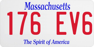 MA license plate 176EV6