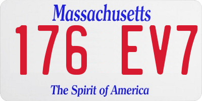 MA license plate 176EV7