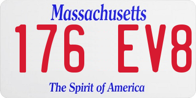 MA license plate 176EV8