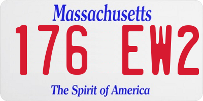 MA license plate 176EW2