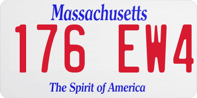 MA license plate 176EW4