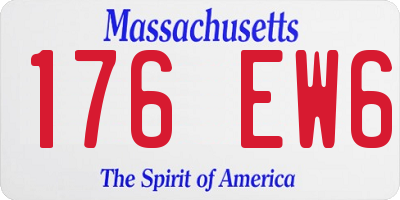 MA license plate 176EW6