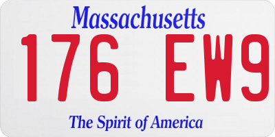 MA license plate 176EW9