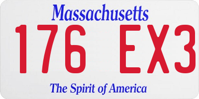MA license plate 176EX3
