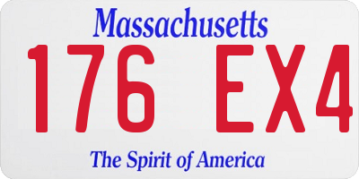 MA license plate 176EX4
