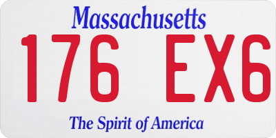 MA license plate 176EX6