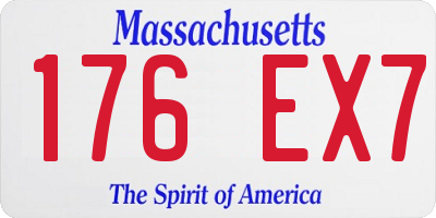 MA license plate 176EX7