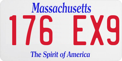 MA license plate 176EX9