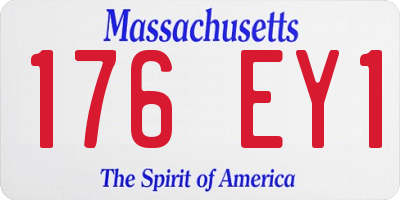 MA license plate 176EY1