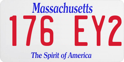 MA license plate 176EY2