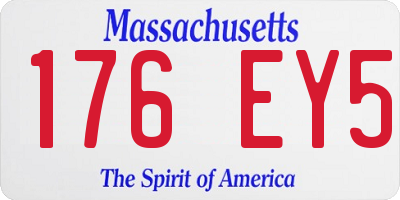 MA license plate 176EY5