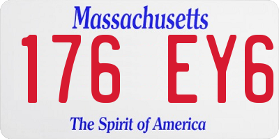 MA license plate 176EY6