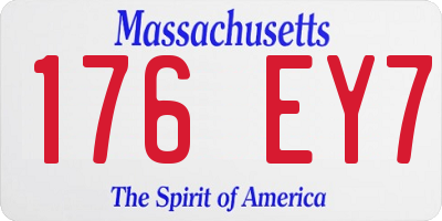 MA license plate 176EY7