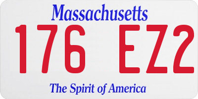 MA license plate 176EZ2