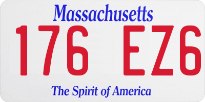 MA license plate 176EZ6