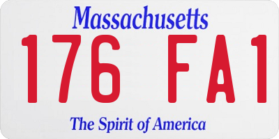 MA license plate 176FA1