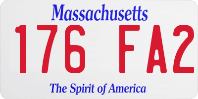 MA license plate 176FA2