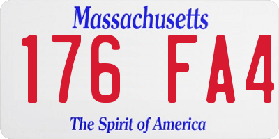 MA license plate 176FA4