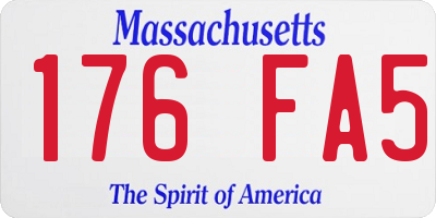 MA license plate 176FA5