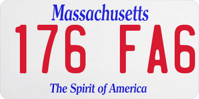 MA license plate 176FA6