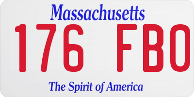 MA license plate 176FB0