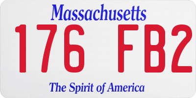 MA license plate 176FB2