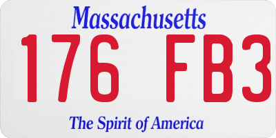 MA license plate 176FB3